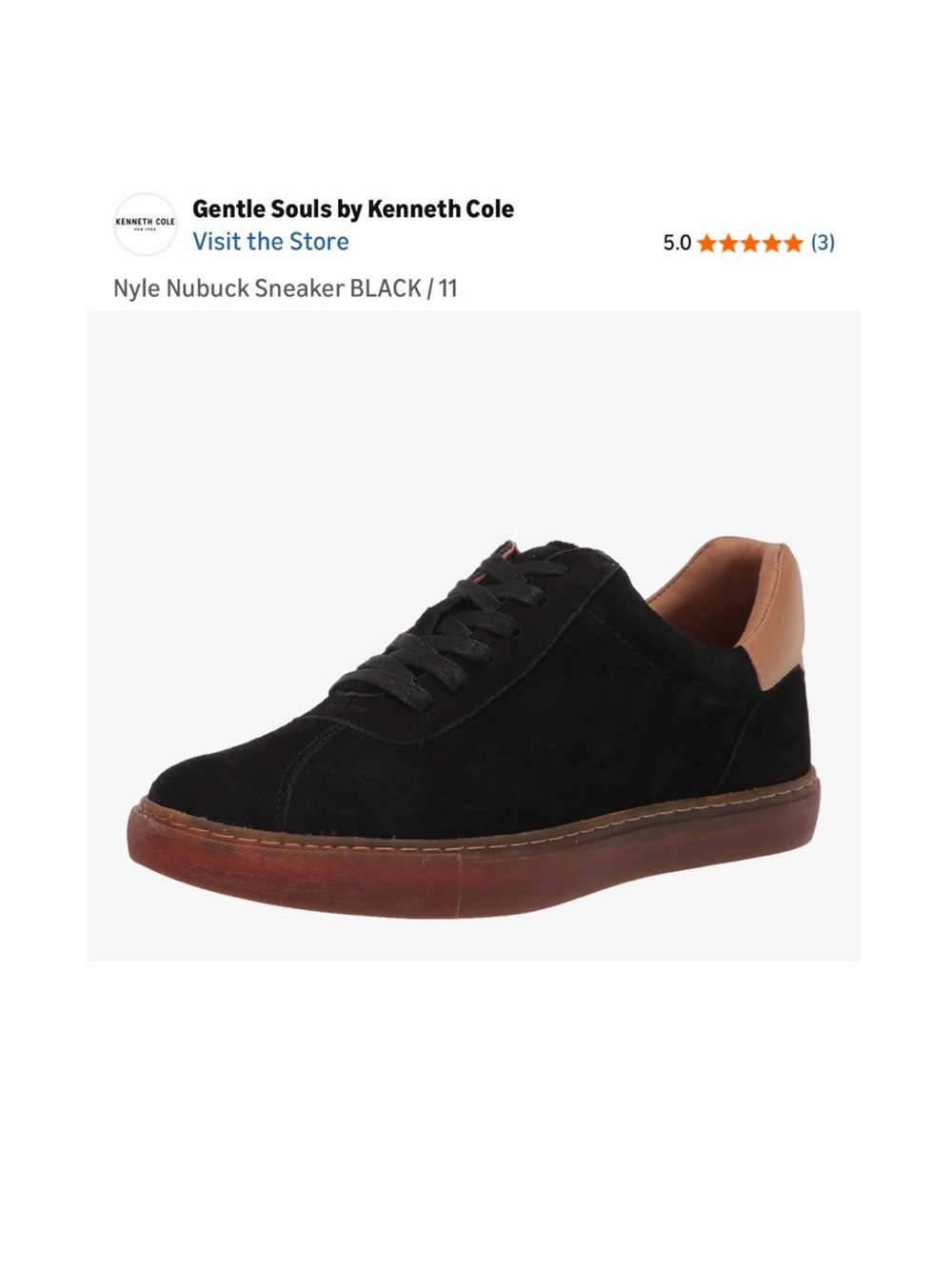 GENTLE SOULS Sz 7 Nyle Black Suede Sneakers Orig $160 Excellent Condition